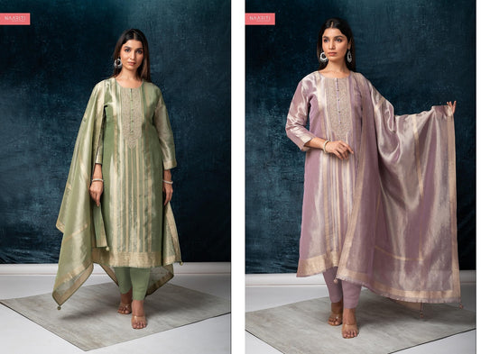 Nisfeen Naariti Tissue Pant Style Suits Supplier India