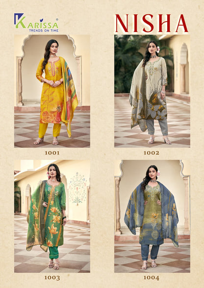Nisha Karissa Viscose Readymade Pant Style Suits Wholesaler Ahmedabad