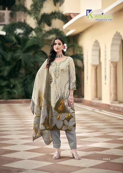 Nisha Karissa Viscose Readymade Pant Style Suits Wholesaler Ahmedabad
