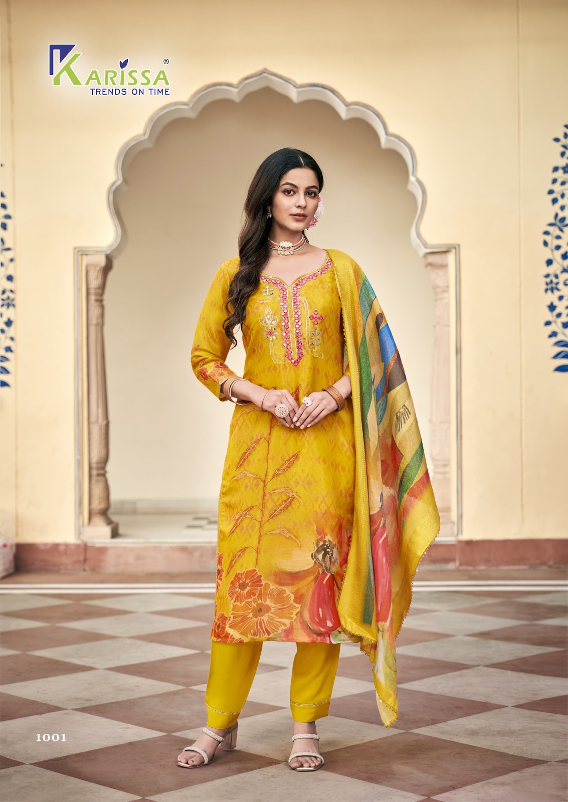 Nisha Karissa Viscose Readymade Pant Style Suits Wholesaler Ahmedabad