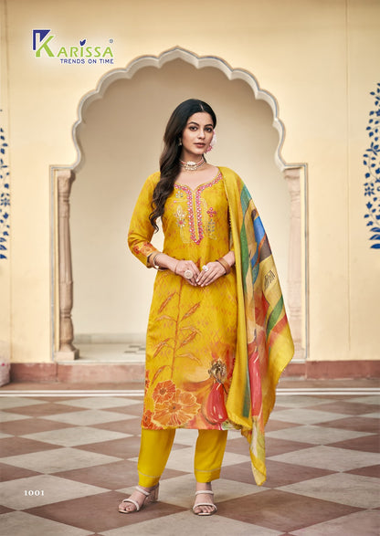 Nisha Karissa Viscose Readymade Pant Style Suits Wholesaler Ahmedabad