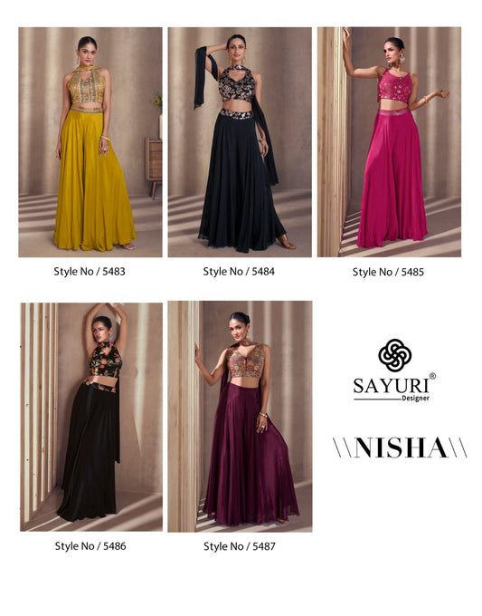 Nisha Sayuri Chinon Silk Indo Western Pair Supplier
