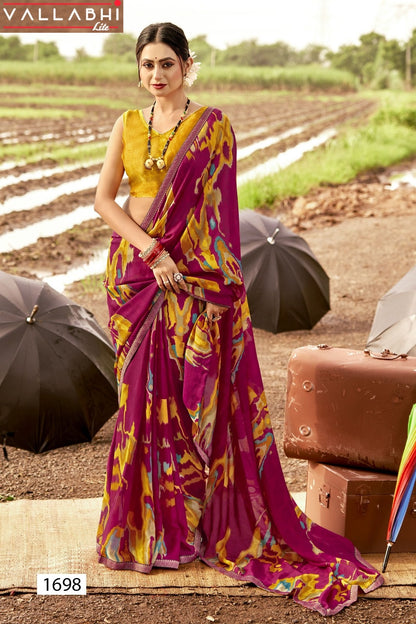Nisha Vallabhi Lite Georgette Sarees Manufacturer India