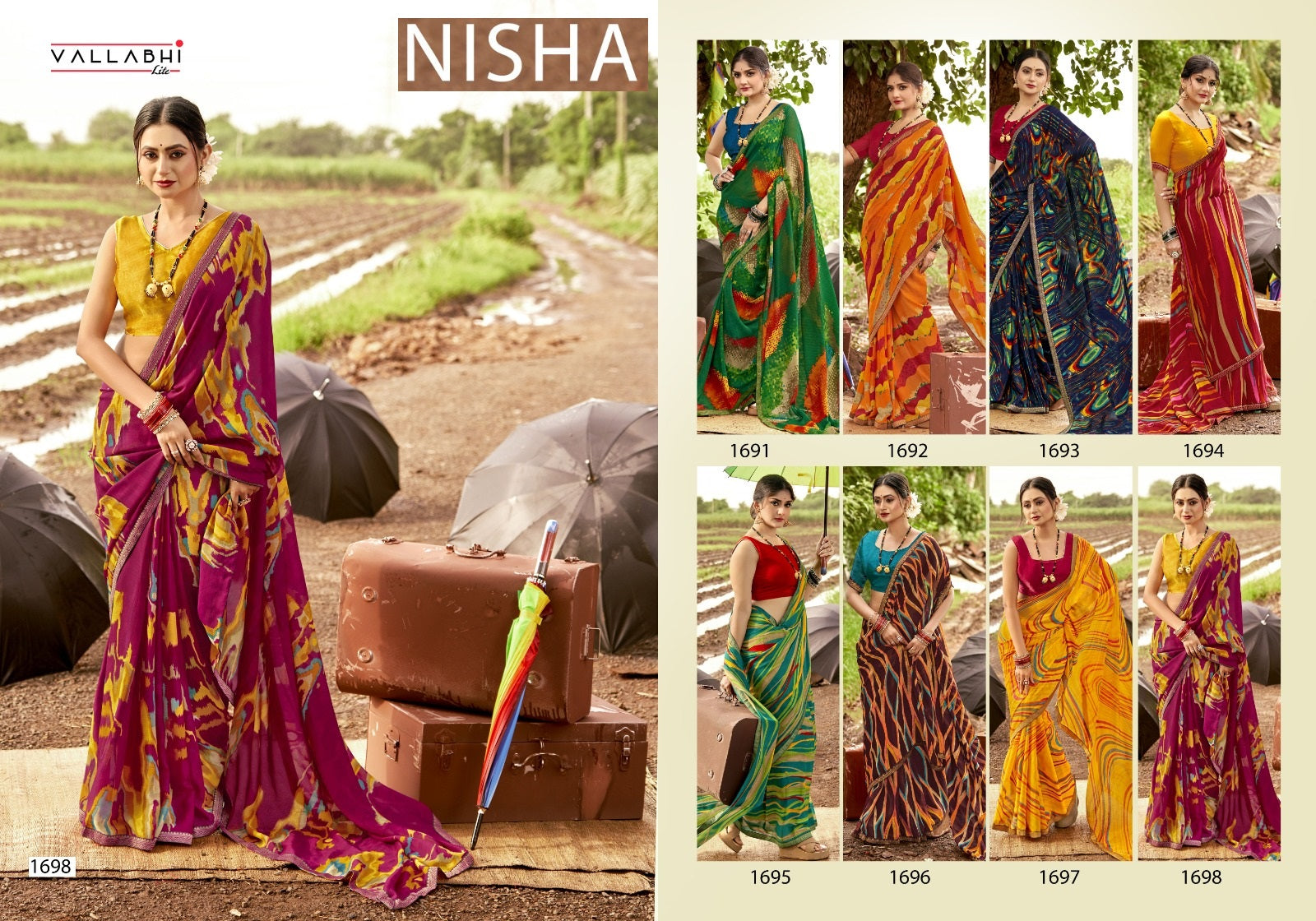 Nisha Vallabhi Lite Georgette Sarees Manufacturer India
