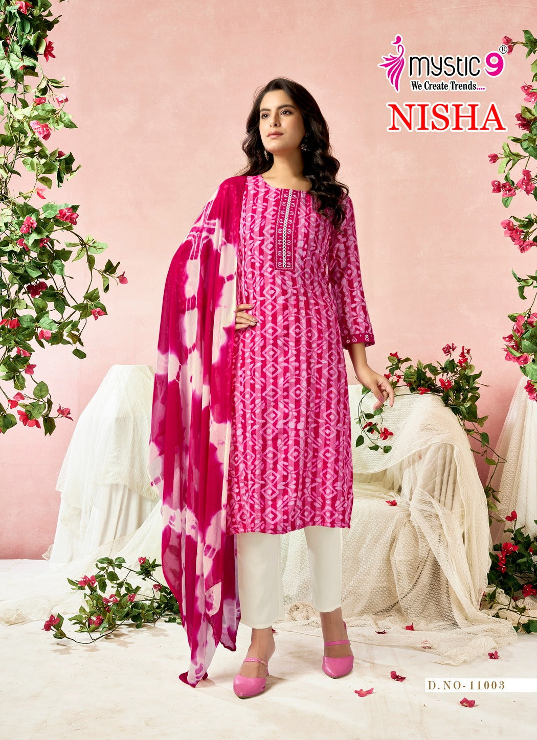 Nisha Vol 11 Mystic 9 Cotton Readymade Pant Style Suits Wholesale Price