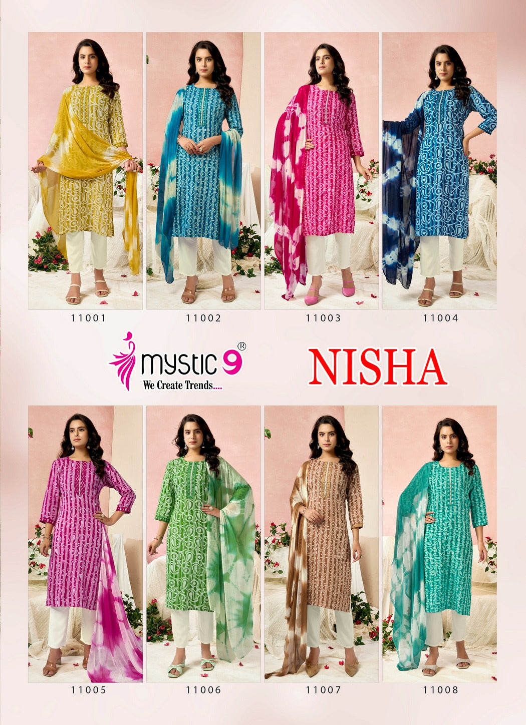 Nisha Vol 11 Mystic 9 Cotton Readymade Pant Style Suits Wholesale Price