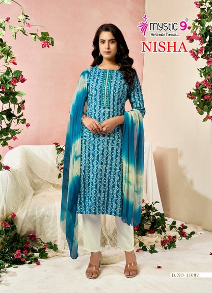 Nisha Vol 11 Mystic 9 Cotton Readymade Pant Style Suits Wholesale Price