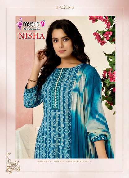 Nisha Vol 11 Mystic 9 Cotton Readymade Pant Style Suits Wholesale Price