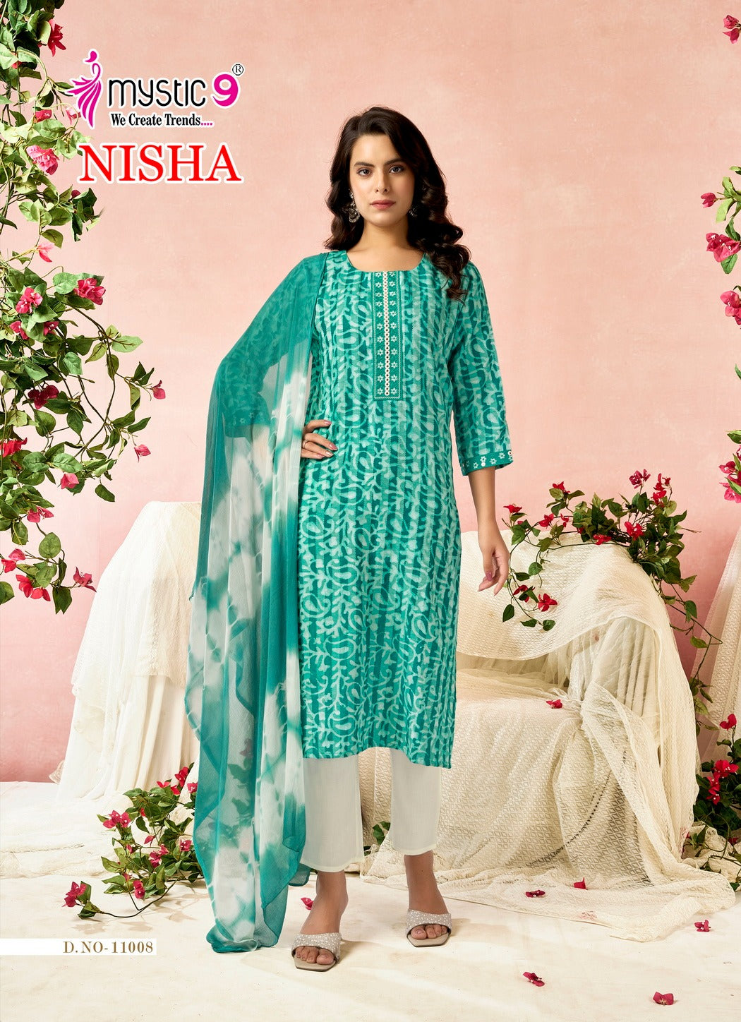 Nisha Vol 11 Mystic 9 Cotton Readymade Pant Style Suits Wholesale Price