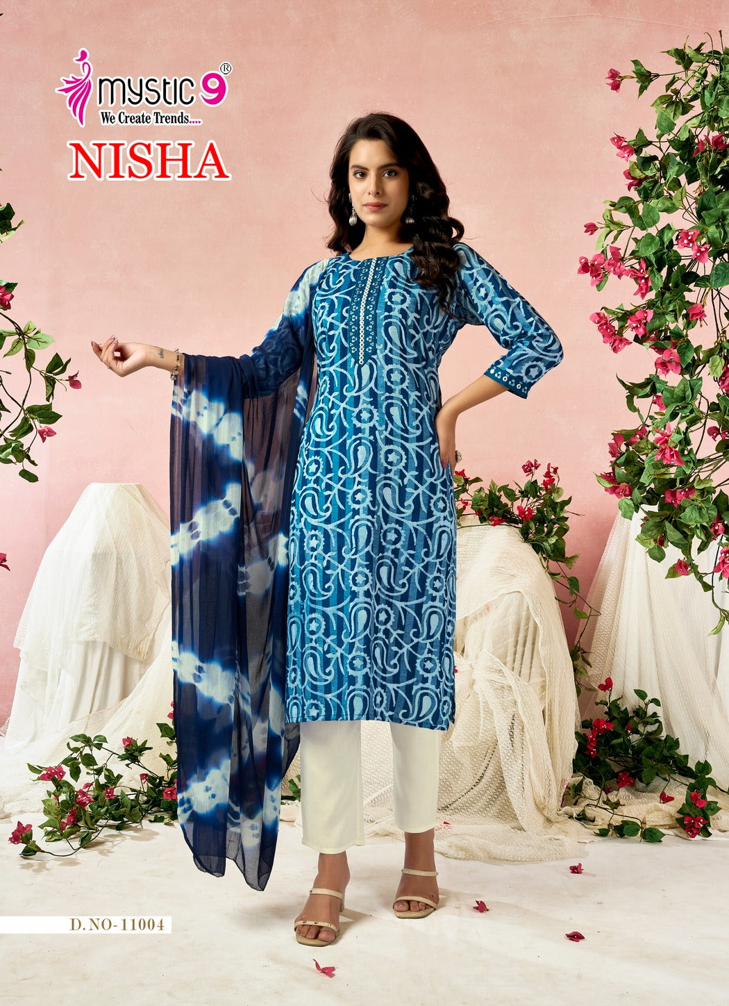 Nisha Vol 11 Mystic 9 Cotton Readymade Pant Style Suits Wholesale Price