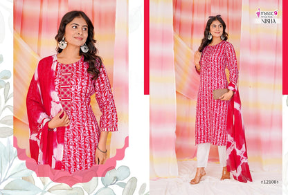 Nisha Vol 12 Mystic 9 Cotton Readymade Pant Style Suits Wholesale