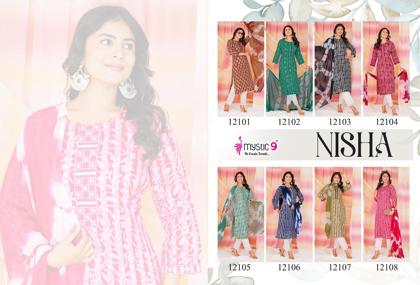 Nisha Vol 12 Mystic 9 Cotton Readymade Pant Style Suits Wholesale
