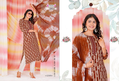Nisha Vol 12 Mystic 9 Cotton Readymade Pant Style Suits Wholesale