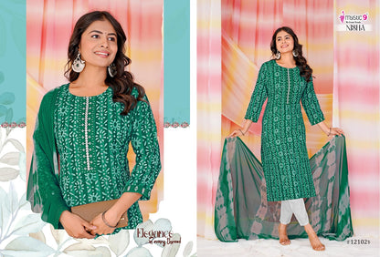 Nisha Vol 12 Mystic 9 Cotton Readymade Pant Style Suits Wholesale