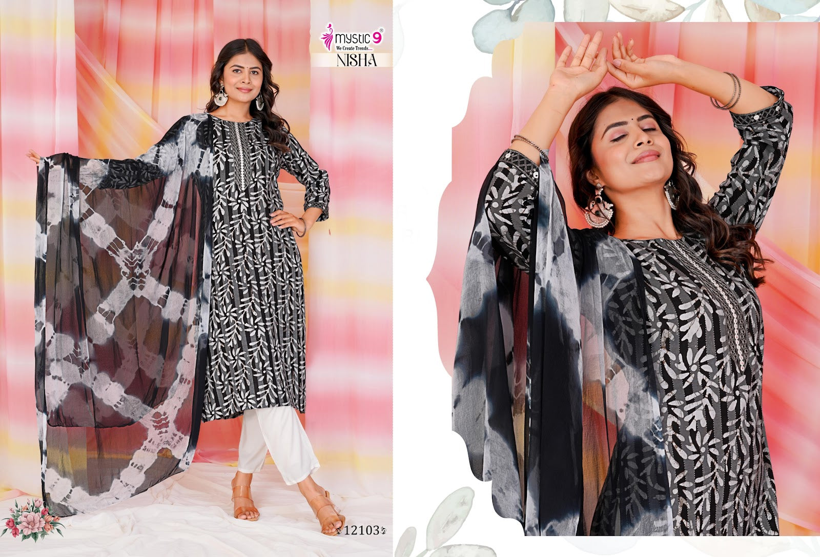 Nisha Vol 12 Mystic 9 Cotton Readymade Pant Style Suits Wholesale