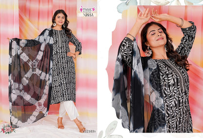 Nisha Vol 12 Mystic 9 Cotton Readymade Pant Style Suits Wholesale