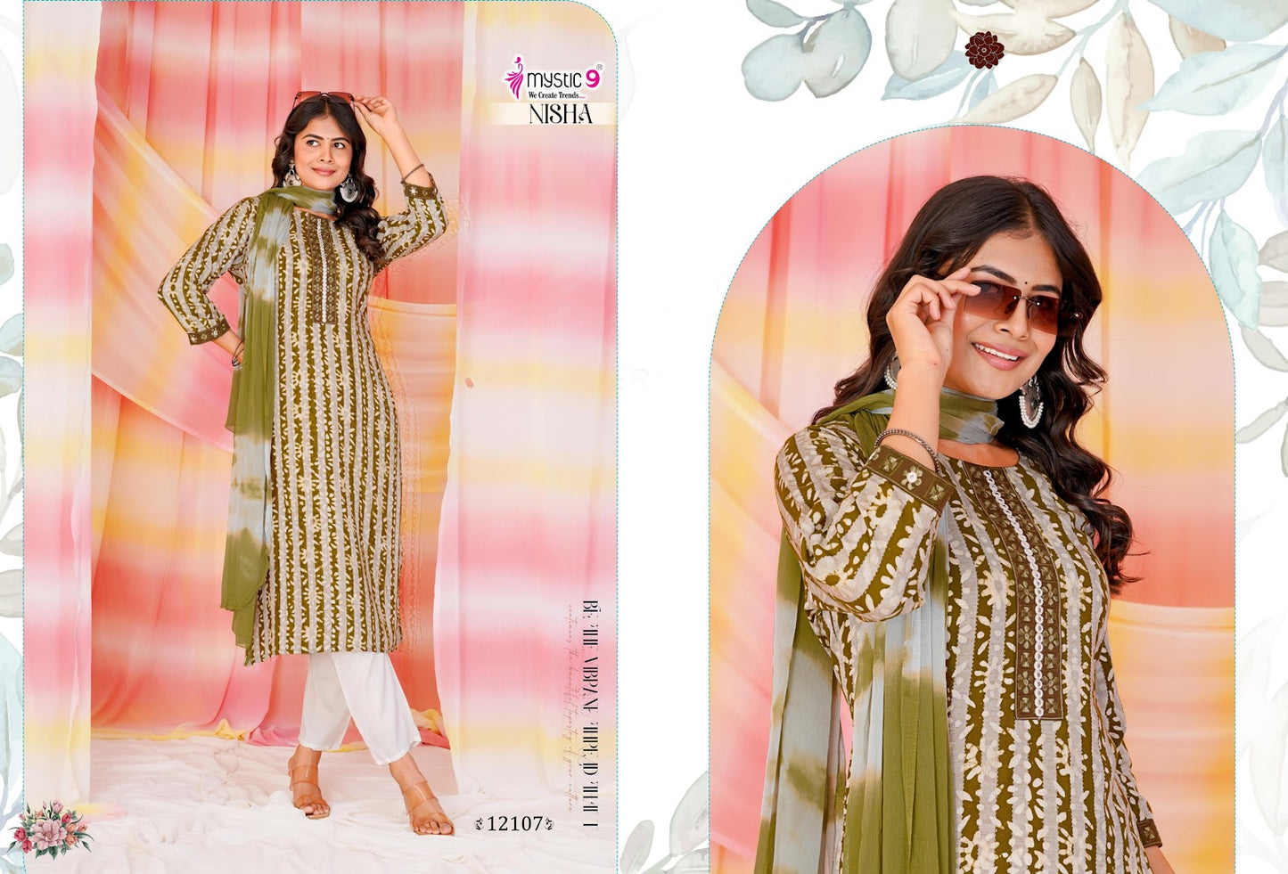 Nisha Vol 12 Mystic 9 Cotton Readymade Pant Style Suits Wholesale