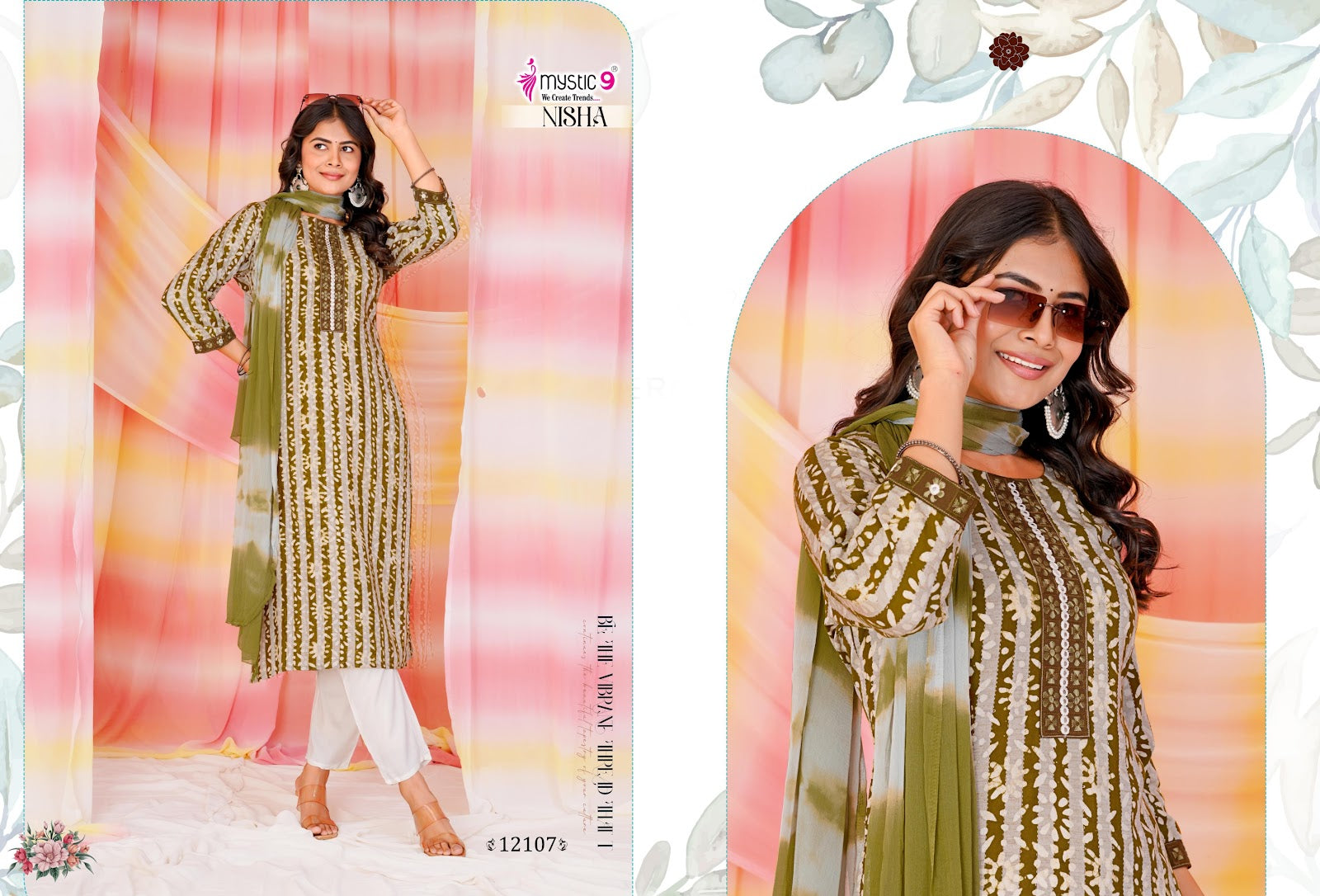 Nisha Vol 12 Mystic 9 Cotton Readymade Pant Style Suits Wholesale