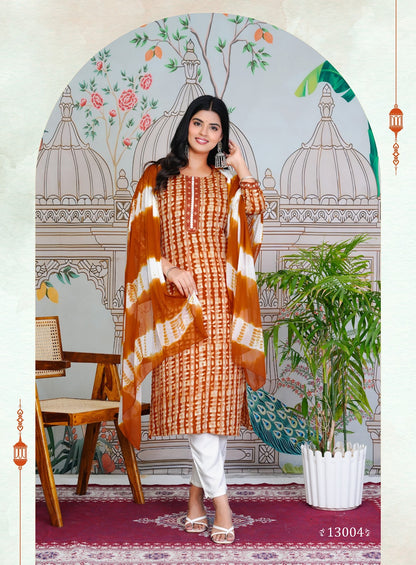 Nisha Vol 13 Mystic 9 Cotton Readymade Pant Style Suits Supplier India