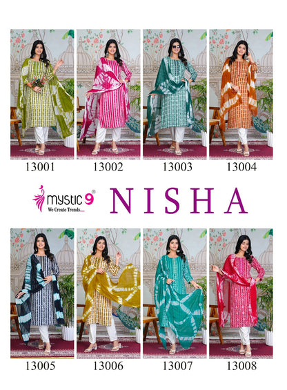 Nisha Vol 13 Mystic 9 Cotton Readymade Pant Style Suits Supplier India