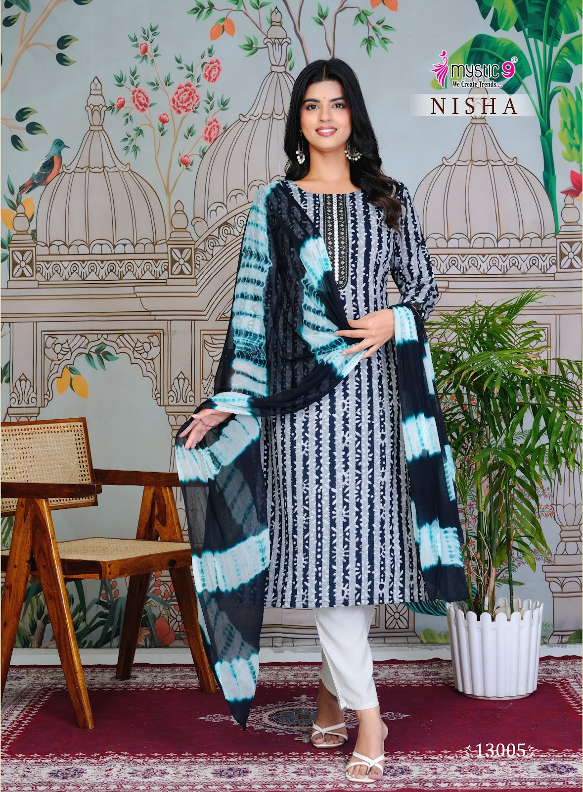 Nisha Vol 13 Mystic 9 Cotton Readymade Pant Style Suits Supplier India