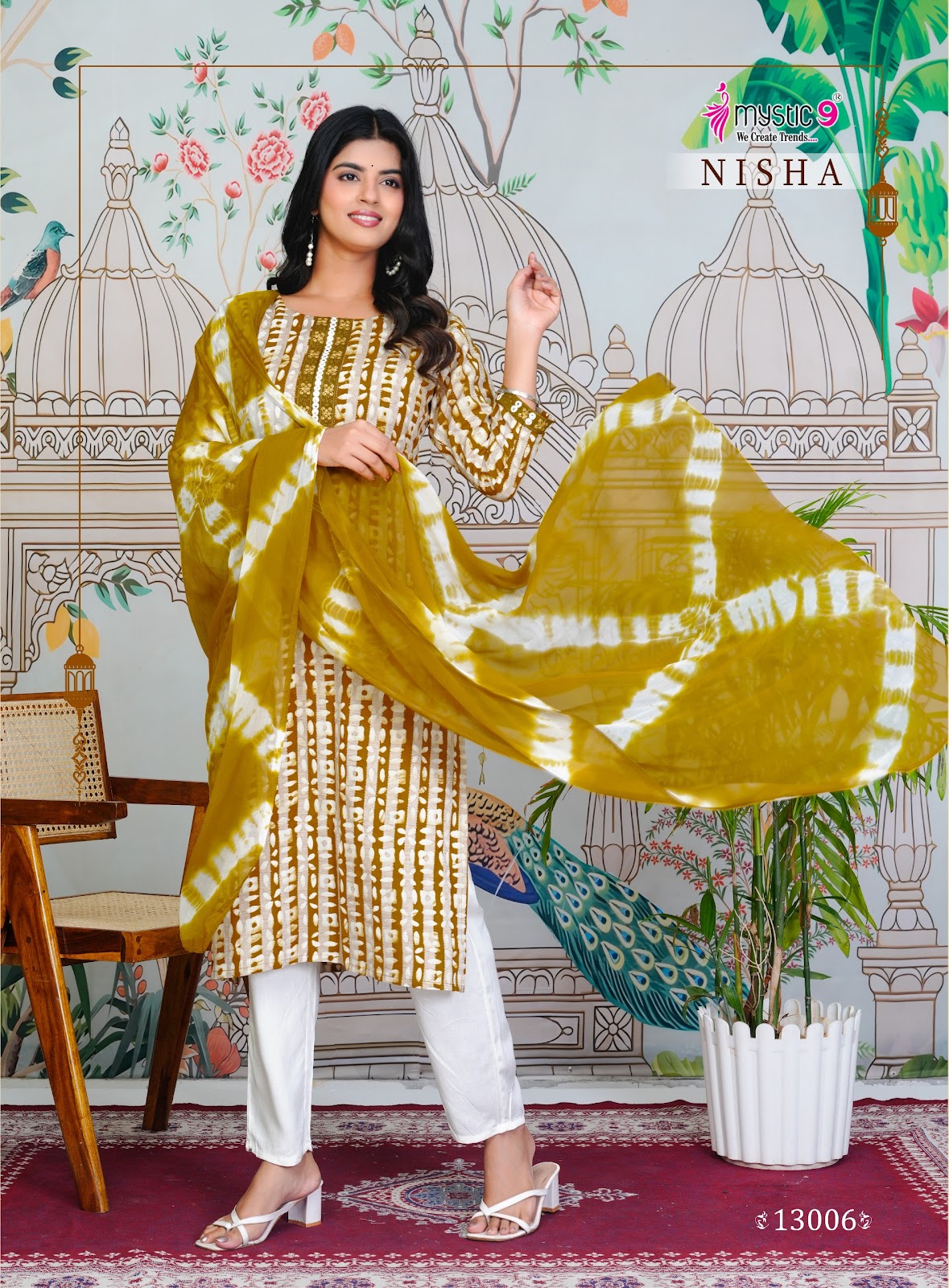 Nisha Vol 13 Mystic 9 Cotton Readymade Pant Style Suits Supplier India