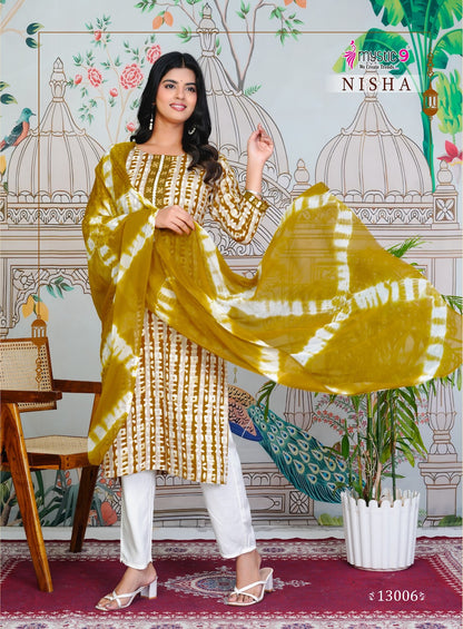 Nisha Vol 13 Mystic 9 Cotton Readymade Pant Style Suits Supplier India