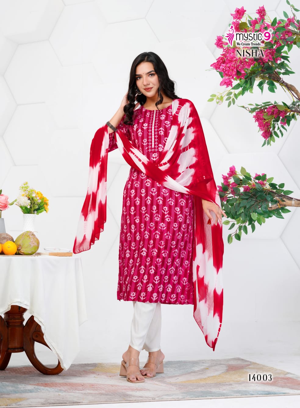 Nisha Vol 14 Mystic 9 Cotton Readymade Pant Style Suits Manufacturer India