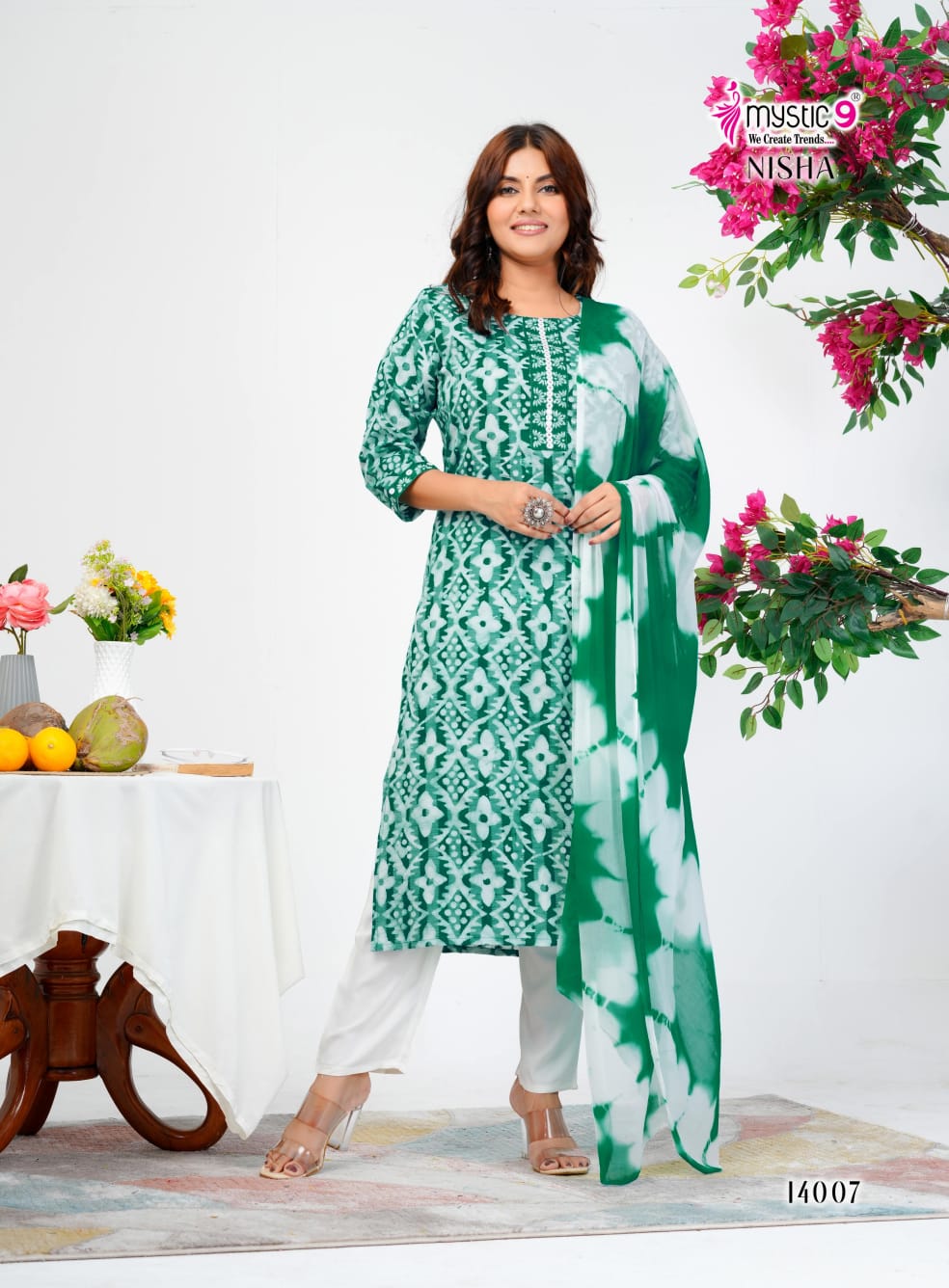 Nisha Vol 14 Mystic 9 Cotton Readymade Pant Style Suits Manufacturer India