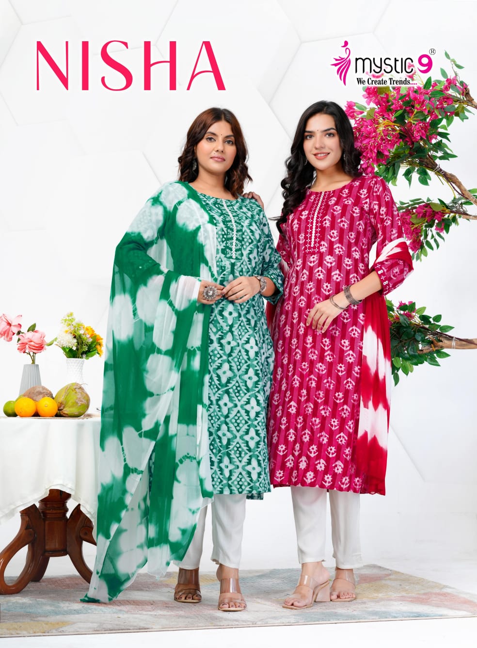 Nisha Vol 14 Mystic 9 Cotton Readymade Pant Style Suits Manufacturer India