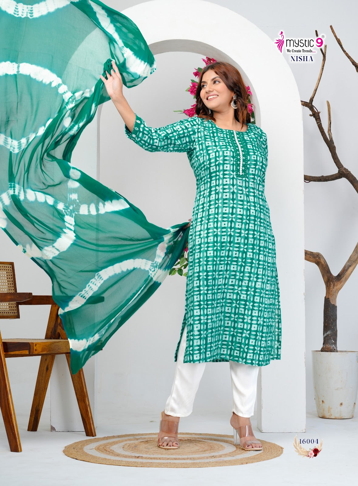 Nisha Vol 16 Mystic 9 Cotton Readymade Pant Style Suits Wholesale