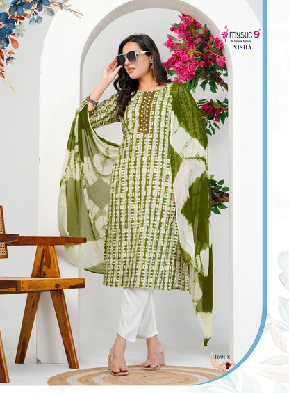 Nisha Vol 16 Mystic 9 Cotton Readymade Pant Style Suits Wholesale