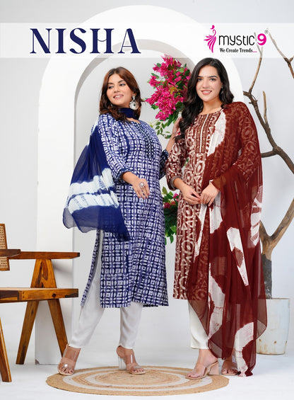 Nisha Vol 16 Mystic 9 Cotton Readymade Pant Style Suits Wholesale