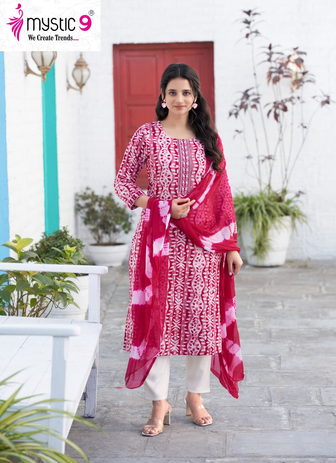 Nisha Vol 5 Mystic 9 Cotton Readymade Pant Style Suits Wholesale Price