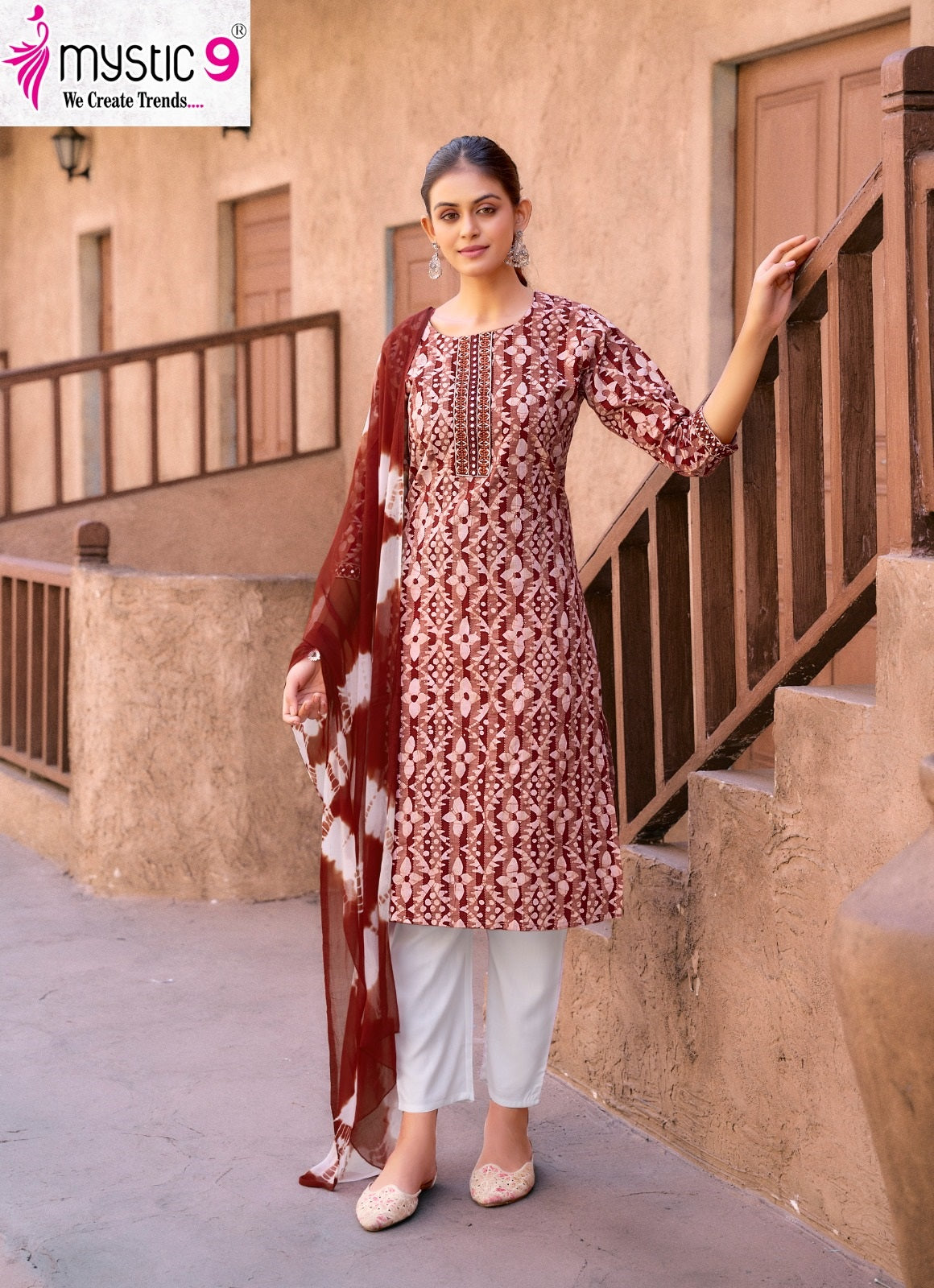 Nisha Vol 7 Mystic 9 Cotton Readymade Pant Style Suits Exporter Ahmedabad