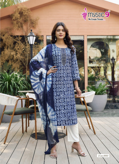 Nisha Vol 8 Mystic 9 Cotton Readymade Pant Style Suits Supplier Gujarat