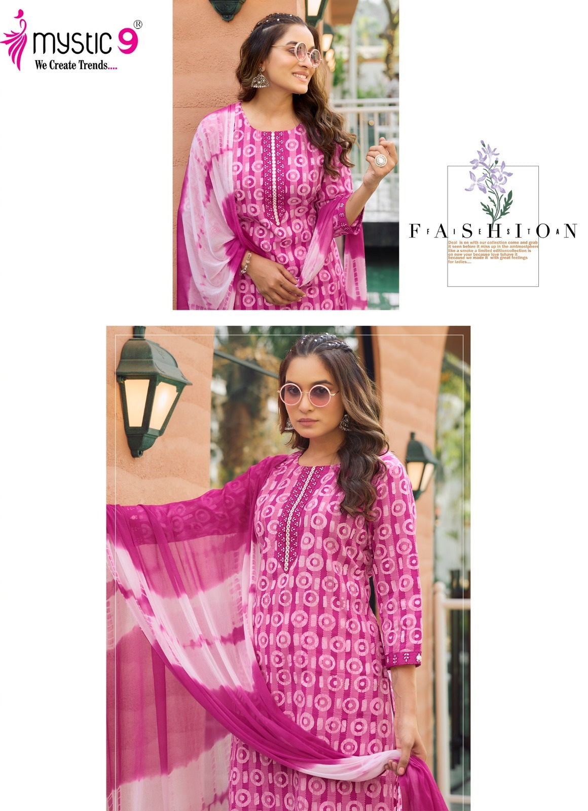 Nisha Vol 9 Mystic 9 Dobby Readymade Pant Style Suits Wholesaler