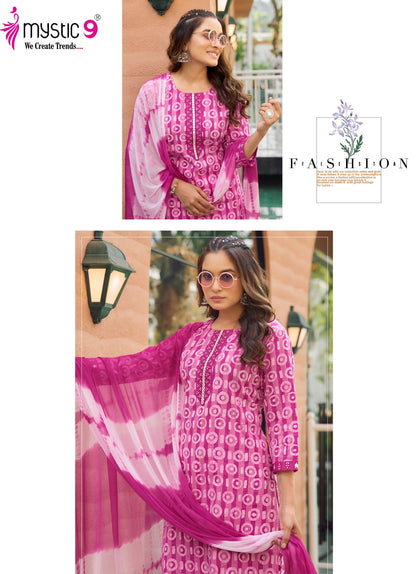 Nisha Vol 9 Mystic 9 Dobby Readymade Pant Style Suits Wholesaler