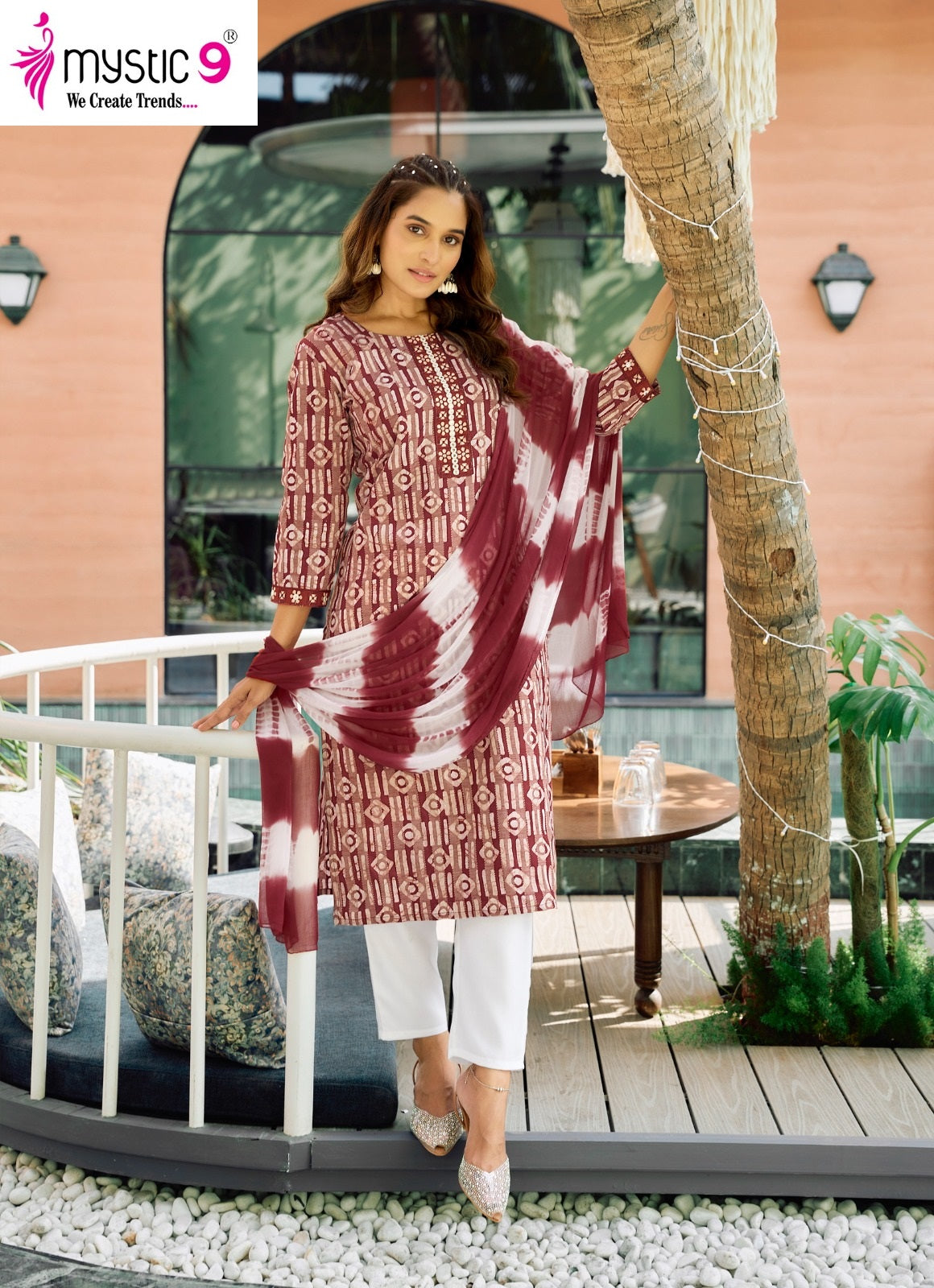 Nisha Vol 9 Mystic 9 Dobby Readymade Pant Style Suits Wholesaler