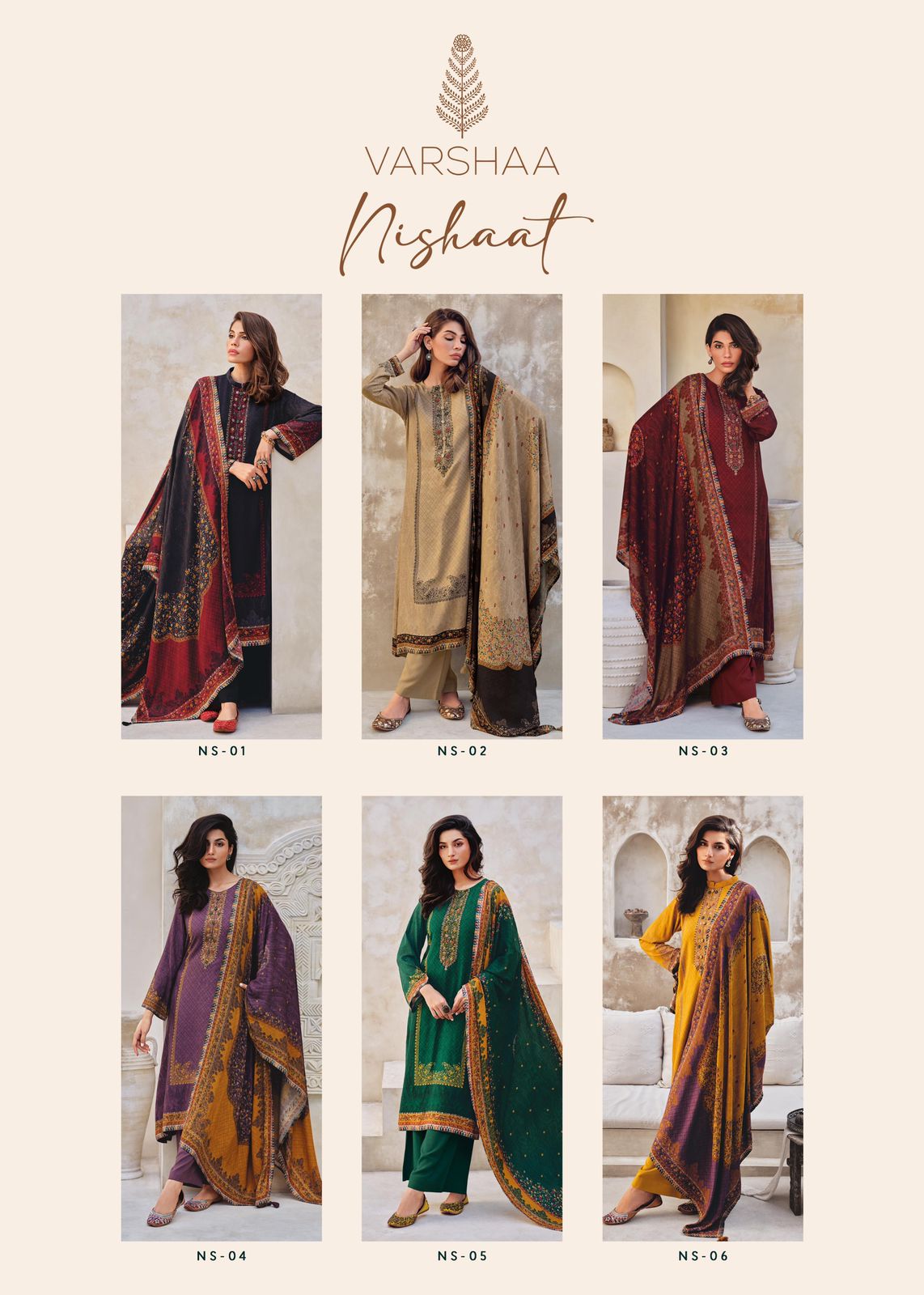 Nishaat Varsha Fashions Viscose Pashmina Pashmina Suits Wholesale Price