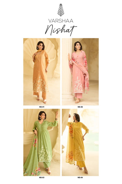 Nishat Varshaa Linen Pant Style Suits Exporter India
