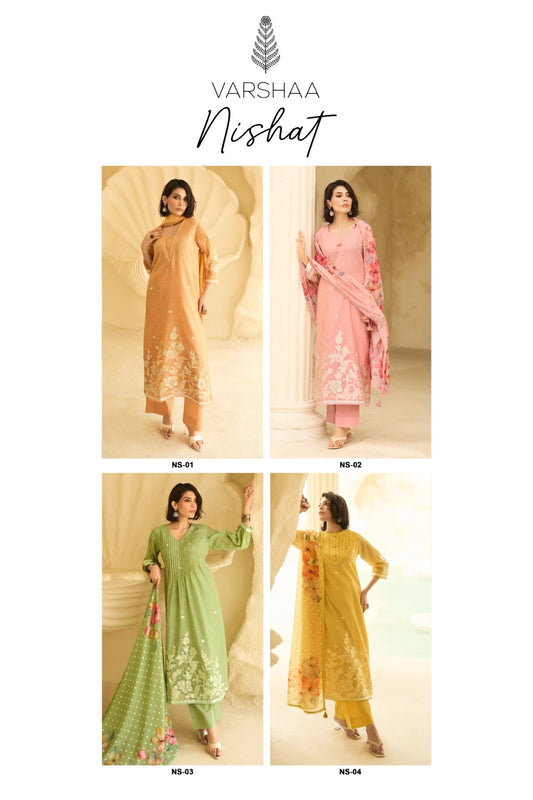 Nishat Varshaa Linen Pant Style Suits Exporter India