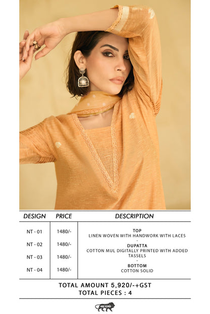 Nishat Varshaa Linen Pant Style Suits Exporter India