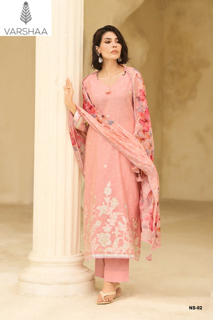 Nishat Varshaa Linen Pant Style Suits Exporter India