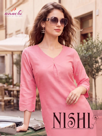 Nishi Aanchi Vatican Straight Cut Kurtis Manufacturer Gujarat