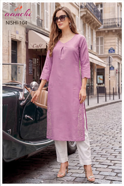 Nishi Aanchi Vatican Straight Cut Kurtis Manufacturer Gujarat