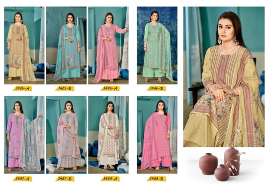 Nishika Vol 6 Rivaa Pure Cotton Plazzo Style Suits