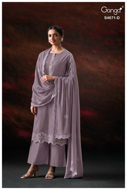 Nishira 4671 Ganga Bemberg Plazzo Style Suits Exporter India
