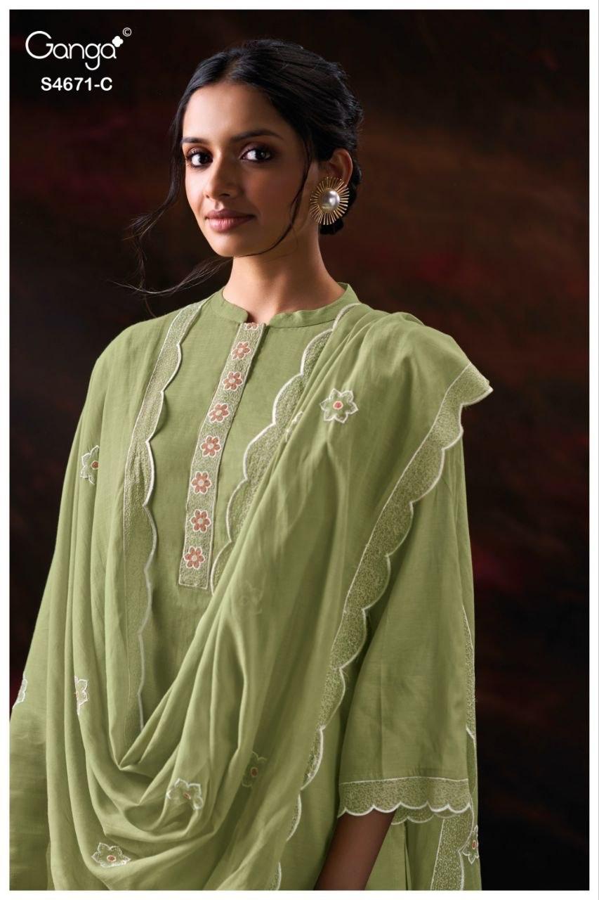 Nishira 4671 Ganga Bemberg Plazzo Style Suits Exporter India