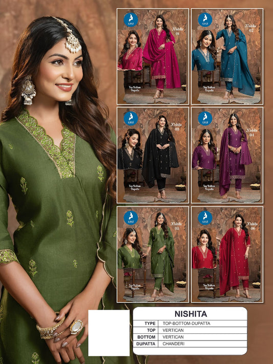Nishita Kaya Vertican Readymade Pant Style Suits Exporter India